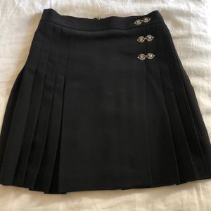 The Kooples Designer Black Pleated Skirt